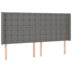 Κρεβάτι Boxspring με Στρώμα & LED Σκ.Γκρι 160x200 εκ Υφασμάτινο