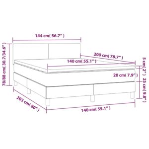 Κρεβάτι Boxspring με Στρώμα & LED Πράσινο 140x200 εκ Υφασμάτινο