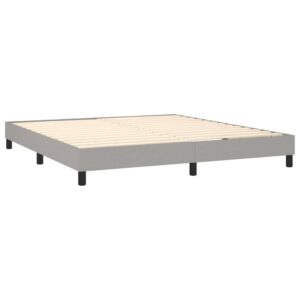 Κρεβάτι Boxspring με Στρώμα & LED Αν.Γκρι 180x200 εκ Υφασμάτινο