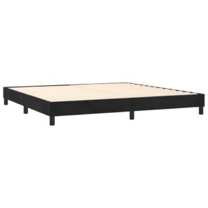 Κρεβάτι Boxspring με Στρώμα & LED Μαύρο 200x200 εκ. Βελούδινο