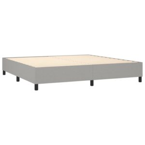 Κρεβάτι Boxspring με Στρώμα & LED Αν.Γκρι 200x200εκ. Υφασμάτινο