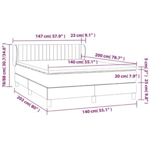 Κρεβάτι Boxspring με Στρώμα Πράσινο 140x200 εκ.Υφασμάτινο