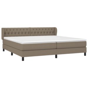 Κρεβάτι Boxspring με Στρώμα Taupe 200x200 εκ. Υφασμάτινο