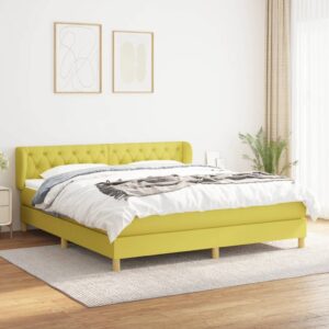 Κρεβάτι Boxspring με Στρώμα Πράσινο 160x200 εκ.Υφασμάτινο