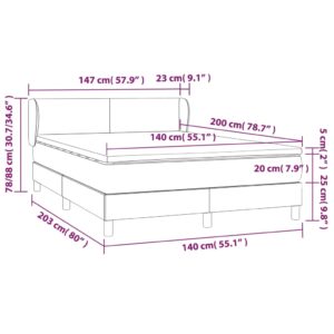 Κρεβάτι Boxspring με Στρώμα Καπουτσίνο 140x200εκ.από Συνθ.Δέρμα