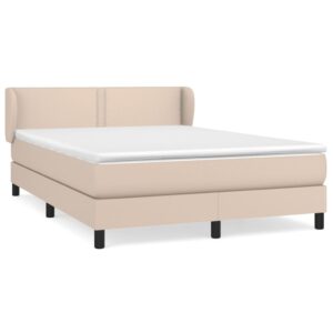 Κρεβάτι Boxspring με Στρώμα Καπουτσίνο 140x200εκ.από Συνθ.Δέρμα