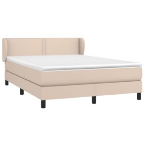 Κρεβάτι Boxspring με Στρώμα Καπουτσίνο 140x200εκ.από Συνθ.Δέρμα