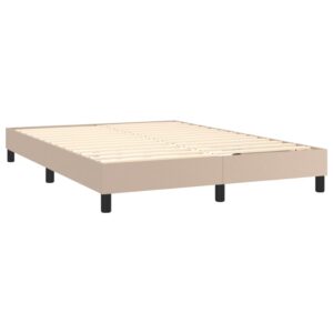 Κρεβάτι Boxspring με Στρώμα Καπουτσίνο 140x200εκ.από Συνθ.Δέρμα