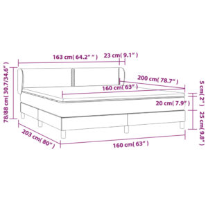 Κρεβάτι Boxspring με Στρώμα Καφέ 160x200εκ. από Συνθετικό Δέρμα