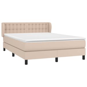 Κρεβάτι Boxspring με Στρώμα Καπουτσίνο 140x200εκ.από Συνθ.Δέρμα