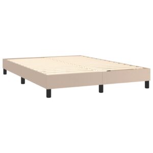 Κρεβάτι Boxspring με Στρώμα Καπουτσίνο 140x200εκ.από Συνθ.Δέρμα