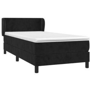 Κρεβάτι Boxspring με Στρώμα Μαύρο 80 x 200 εκ. Βελούδινο