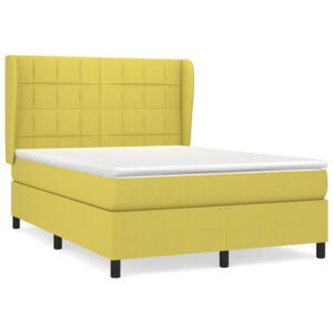 Κρεβάτι Boxspring με Στρώμα Πράσινο 140x200 εκ.Υφασμάτινο