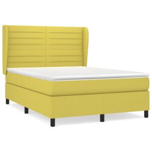 Κρεβάτι Boxspring με Στρώμα Πράσινο 140x200 εκ.Υφασμάτινο