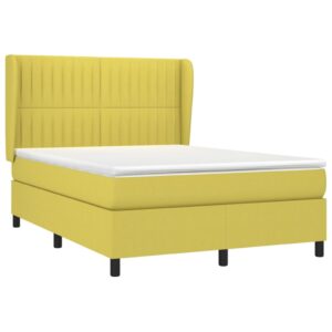 Κρεβάτι Boxspring με Στρώμα Πράσινο 140x200 εκ.Υφασμάτινο