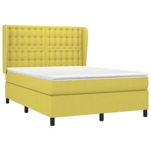 Κρεβάτι Boxspring με Στρώμα Πράσινο 140x200 εκ.Υφασμάτινο