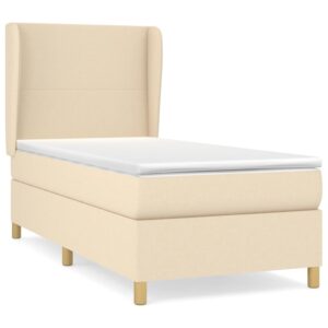 Κρεβάτι Boxspring με Στρώμα Κρεμ 90x200 εκ.Υφασμάτινο