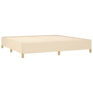 Κρεβάτι Boxspring με Στρώμα Κρεμ 200x200 εκ. Υφασμάτινο