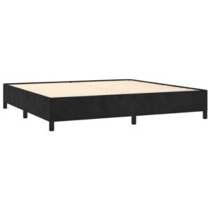 Κρεβάτι Boxspring με Στρώμα Μαύρο 200x200 εκ. Βελούδινο