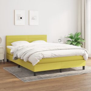 Κρεβάτι Boxspring με Στρώμα Πράσινο 140x200 εκ.Υφασμάτινο