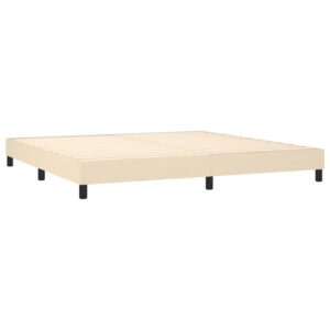 Κρεβάτι Boxspring με Στρώμα Κρεμ 200x200 εκ. Υφασμάτινο