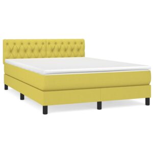 Κρεβάτι Boxspring με Στρώμα Πράσινο 140x200 εκ.Υφασμάτινο