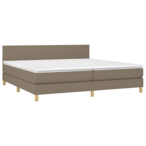 Κρεβάτι Boxspring με Στρώμα Taupe 200x200 εκ. Υφασμάτινο