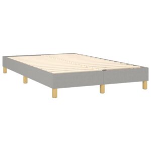 Κρεβάτι Boxspring με Στρώμα Ανοιχτό Γκρι 120x200 εκ. Υφασμάτινο