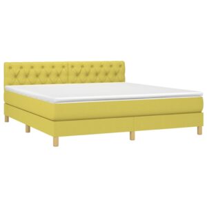 Κρεβάτι Boxspring με Στρώμα Πράσινο 160x200 εκ.Υφασμάτινο