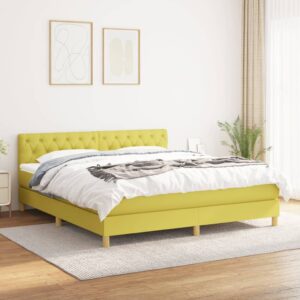 Κρεβάτι Boxspring με Στρώμα Πράσινο 160x200 εκ.Υφασμάτινο