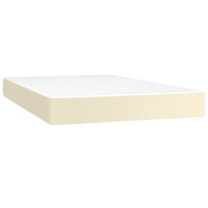 Κρεβάτι Boxspring με Στρώμα Κρεμ 120x200εκ. από Συνθετικό Δέρμα