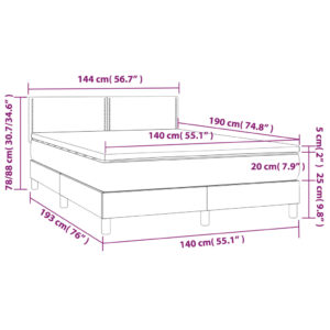 Κρεβάτι Boxspring με Στρώμα Κρεμ 140x190εκ. από Συνθετικό Δέρμα