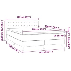 Κρεβάτι Boxspring με Στρώμα Κρεμ 140x190εκ. από Συνθετικό Δέρμα