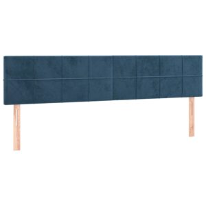 Κρεβάτι Boxspring με Στρώμα Σκούρο Μπλε 200x200 εκ. Βελούδινο