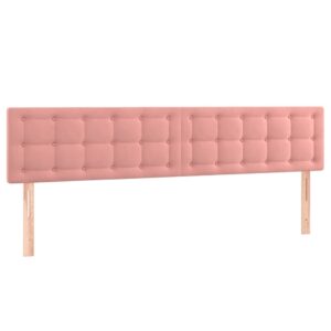 Κρεβάτι Boxspring με Στρώμα Ροζ 200x200 εκ. Βελούδινο