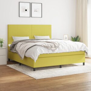 Κρεβάτι Boxspring με Στρώμα Πράσινο 160x200 εκ.Υφασμάτινο