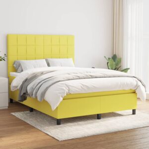 Κρεβάτι Boxspring με Στρώμα Πράσινο 140x200 εκ.Υφασμάτινο