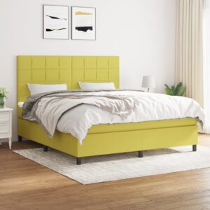 Κρεβάτι Boxspring με Στρώμα Πράσινο 160x200 εκ.Υφασμάτινο