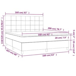 Κρεβάτι Boxspring με Στρώμα Πράσινο 160x200 εκ.Υφασμάτινο