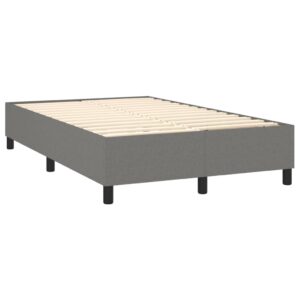 Κρεβάτι Boxspring με Στρώμα Σκούρο Γκρι 120x200 εκ. Υφασμάτινο