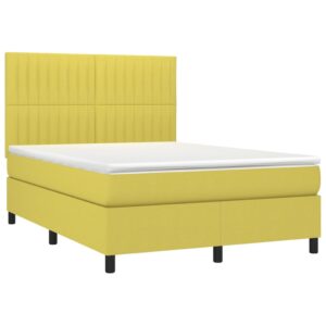 Κρεβάτι Boxspring με Στρώμα Πράσινο 140x200 εκ.Υφασμάτινο