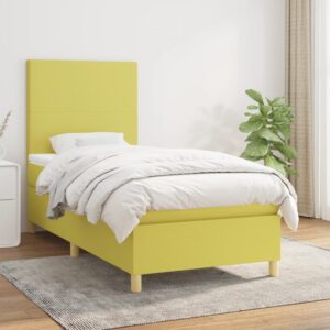 Κρεβάτι Boxspring με Στρώμα Πράσινο 80 x 200 εκ. Υφασμάτινο