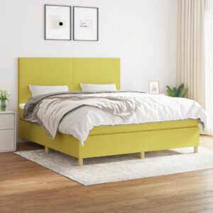 Κρεβάτι Boxspring με Στρώμα Πράσινο 160x200 εκ.Υφασμάτινο