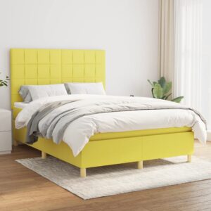 Κρεβάτι Boxspring με Στρώμα Πράσινο 140x200 εκ.Υφασμάτινο