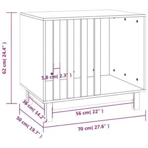 Σπιτάκι Σκύλου Γκρι 70 x 50 x 62 εκ. από Μασίφ Ξύλο Πεύκου