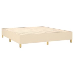 Κρεβάτι Boxspring με Στρώμα Κρεμ 200x200 εκ. Υφασμάτινο