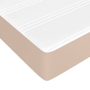 Κρεβάτι Boxspring με Στρώμα Καπουτσίνο 90x200εκ.από Συνθ. Δέρμα