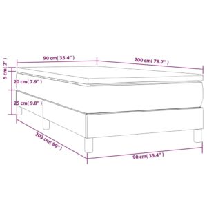 Κρεβάτι Boxspring με Στρώμα Καπουτσίνο 90x200εκ.από Συνθ. Δέρμα