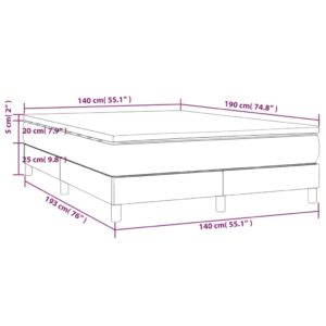 Κρεβάτι Boxspring με Στρώμα Κρεμ 140x190εκ. από Συνθετικό Δέρμα