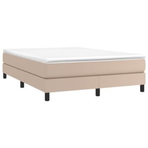 Κρεβάτι Boxspring με Στρώμα Καπουτσίνο 140x200εκ.από Συνθ.Δέρμα